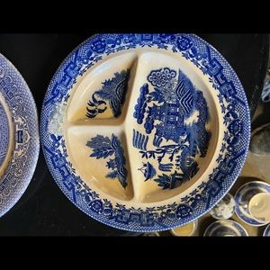 Divided Blue willow plate